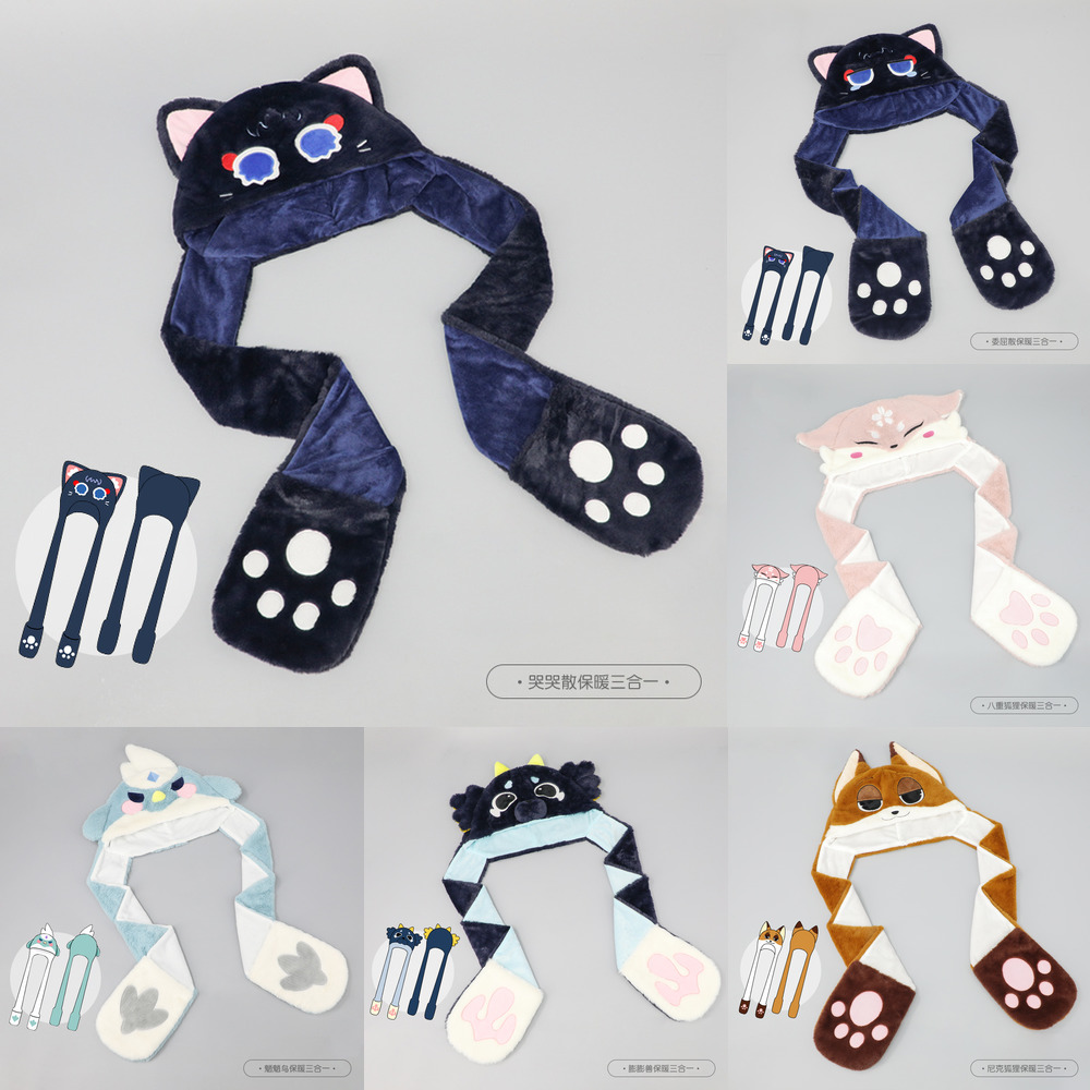 Chapéu de pelúcia de gato pret - Q Kids Outdoor avaliação e preço